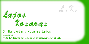 lajos kosaras business card